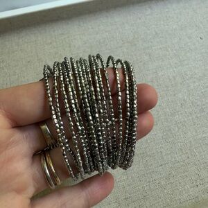 Stella & Dot Silver Textured Bracelet Set